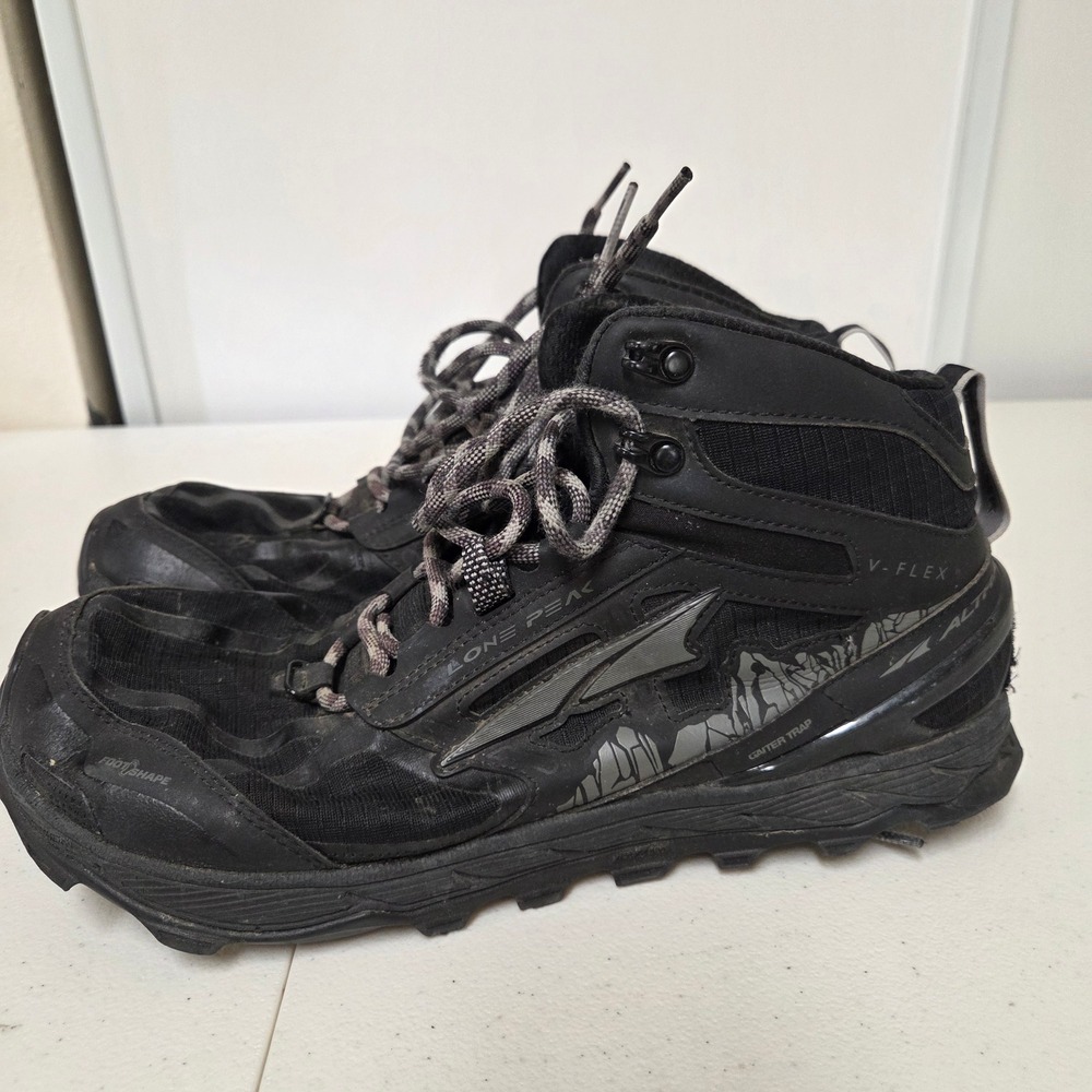 Altra Lone Peak 4 Mid RSM Mens 11.5 Black Trail Running Hiking Boots ALM1855H000